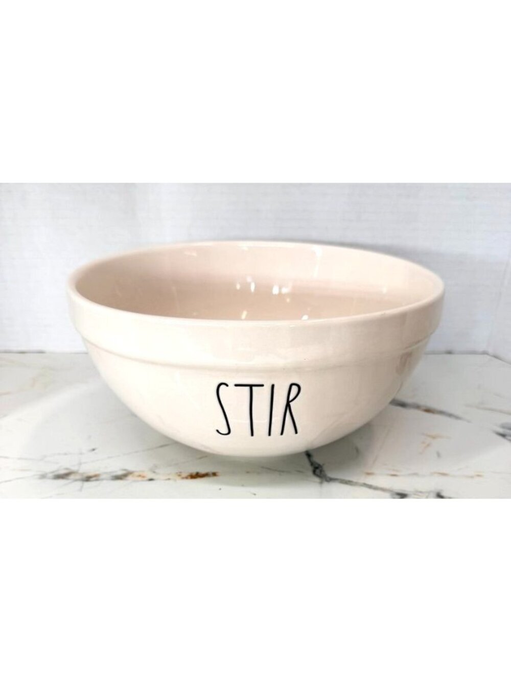 Rae Dunn Artisan Collection Stir Mixing Bowl Beige Ceramic 10" Dishwasher & Micr